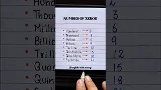 Number Of Zeros in Terms Of Money 🔥 #english #grammar #education #learning