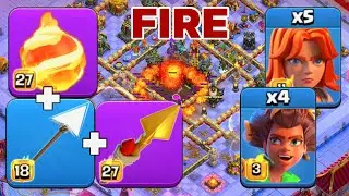 Unstoppable TH17 RC Trick Warden Fireball Root Rider Valkyrie Attacks!