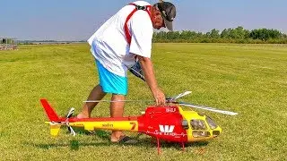 SUPER BIG RC AS-350 SCALE MODEL ELECTRIC HELICOPTER FLIGHT DEMONSTRATION