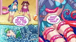My sisters dump their limbless brother in a pool…but something's in the pool with him! [Manga Dub]