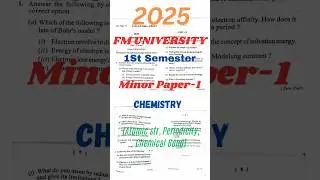 +3 1st Semester Chemistry Minor Paper 1 2025 PYQ #NEP2020