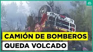 Camión de bomberos volcó en Concepción: 7 voluntarios quedaron lesionados