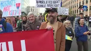 Protesters across Slovakia call on president to veto government's NGO law