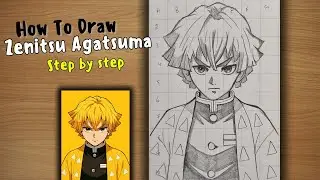 Zenitsu Agatsuma Anime Drawing from Demon Slayer | How to Draw Zenitsu Agatsuma Drawing step by step