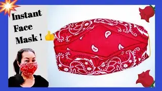 ❤️ NO SEW FACE MASK WITH RUBBER BAND & BANDANA - EASY & QUICK 1 MINUTE FACE MASK❤️