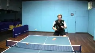 Table Tennis - Shovel Push with Long Pips against Backspin