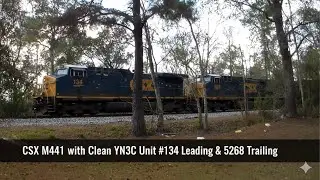 CSX M441 with Clean YN3C Unit #134 Leading & 5268 Trailing
