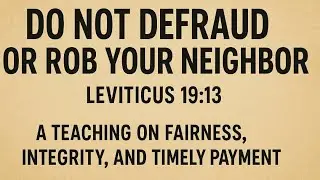 Biblical Business Ethics: No Fraud, No Robbery and Prompt Payment |Leviticus 19:13