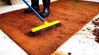 Pulling Thick Mud Out of a Colorful RF RUG  | Satisfying Carpet Cleaning ASMR .I slipped and fell 🥲