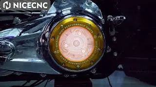 How to Install M8 Transparent Derby Clutch Cover w/LED Strip Light For Harley Street Glide Road King