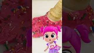 Make your own squishy ice cream cupcake! 🧁🍧 Little Angel Cooking & Craft #shorts #cooking