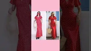 Red Polka dot V-neck Maxi Dress from Myntra #shorts #myntra #maxidress