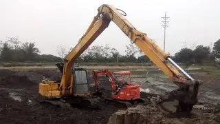 M&aacute;y x&uacute;c đ&agrave;o Hitachi excavator 200 l&agrave;m đường phần 1