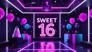 The Ultimate Party Screensaver Photo Prop Backgrounds For Sweet 16 Birthday Party Neon Vibes