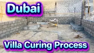 Curing process started Dubai Villa Foundation Ground Villa Dubai  Water Curing Dubai Footing Block 