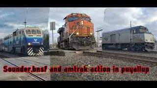 Bnsf,sounder and amtrak action in puyallup (slow day for freights)