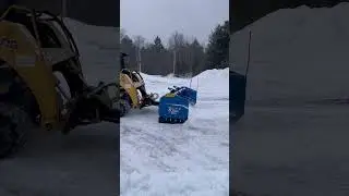 Mustang Compact Track Loader Plowing Snow with KAGE SnowFire Xtreme