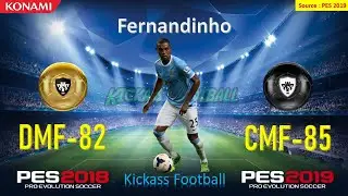 PES 2019 MANCHESTER CITY Official Player Ratings (20/08/2018)