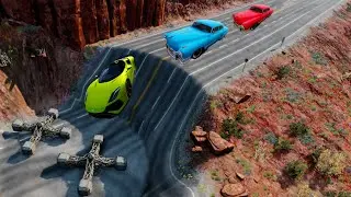 BeamNG Drive - Realistic Car Crashes ( Cars Vs Large Spinner ) #1