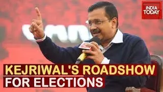 Visuals Of Delhi CM Arvind Kejriwal's Roadshow To File Nomination In Delhi