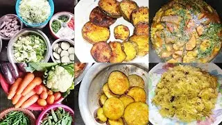 শীতের টাটকা টাটকা সবজি বাজার গুছিয়ে টাটকা সবজি রান্না করলাম সাথে বেগুন ভাজা বাঁধাকপি ভাজি করলাম ।