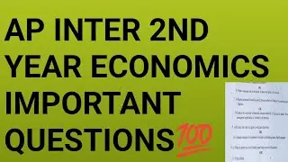ECONOMICS IMPORTANT QUESTIONS|AP INTER 2ND YEAR IMPORTANT QUESTIONS|ECONOMICS PREVIOUS YEAR PAPER||