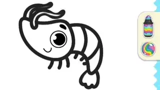 HOW TO DRAWING AND COLORING SHRIMP / PRAWN FOR KIDS AND TODDLERS #drawing #coloring
