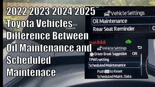 Toyota Oil and Scheduled Maintenance Explained