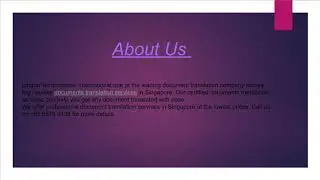 Document Translation Services in Singapore