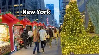 NYC Christmas Vibes 2023 4k Video Ultra Hd Manhattan Virtual Tour - United States Travel Video