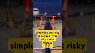 simple job but with big risks. airplane parking attendant #airplane #airport #uniquejobs