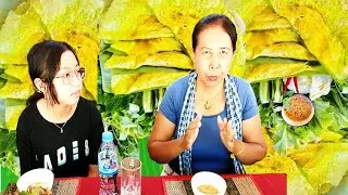 Lunch in Angkor: Banh Chhev | Banh Xeo | Crispy Rice Pancake | បាញ់ឆែវ សៀមរាប