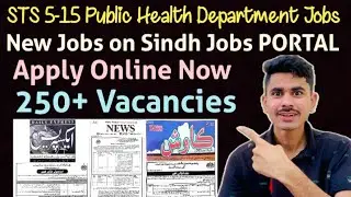 STS 5 to 15 Public Health Department Jobs|How To Apply Online For STS Jobs| Sindh Jobs Portal