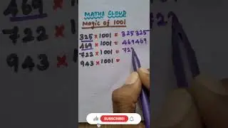 Magic of 1001 #shorts #mathshorts #maths #youtubeshorts #trending #basicmaths #trendingmaths #viral