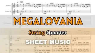 Undertale - Megalovania | String Quartet (Sheet Music/Full Score)