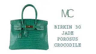 Hermes Birkin 30 Bag Jade Porosus Crocodile Gold Hardware • MIGHTYCHIC •