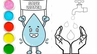 Save Water Drawing for Kids| Water Conservation Poster| Easy Art Tutorial|Easy Drawing For Bigganers