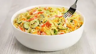 FRESH & EASY | Vegetable Salad With Crab Sticks In 20 Minutes. Recipe by Always Yummy!