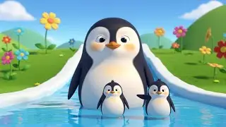 ❄️ 5 Little Penguins Sliding on Ice | Fun Winter Rhyme for Kids 🐧| 3D Cartoon Short✨