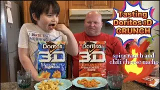Dad & Calvin Try 3D Doritos! | Taste Test & Reaction