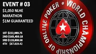 WCOOP 2016 EVENT#03 $1050 NLHE MARATHON FINAL TABLE