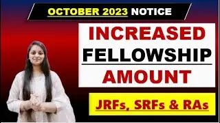 Increased amount of fellowship!! JRF scholarship amount 2023