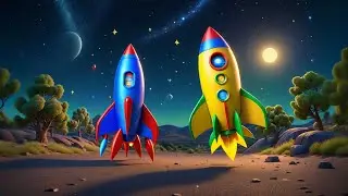 Seven Toy Rockets Zoom to Space | Fun Space Adventure Song for Kids | Nursery Rhymes and Baby Songs