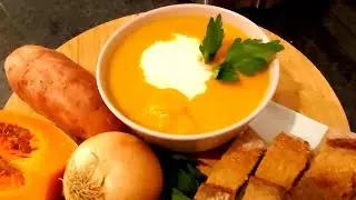 شوربة القرع الاحمر والبطاطس الحلوة صيحية لذيذة وتحضر بسرعة🥘🥘🍲🥘🍲🥘🍲