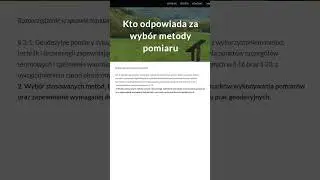 Kto odpowiada za wyb&oacute;r metody pomiaru? #geodezja #uprawnieniageodezyjne #egzaminy