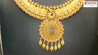 #BridalGoldJewellerySet|Beautiful LongHaram and Short Necklace Design with Weight details
