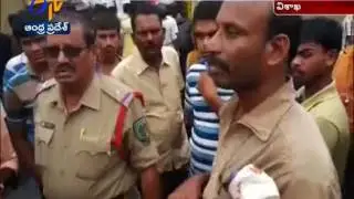 RTC Bus Goes Upside Down | Four Injured | Akkayapalem Highway | Vizag