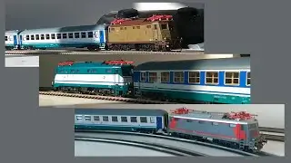 FS in HO c2000: Triple Rivarossi E424s with UIC-X Regionales
