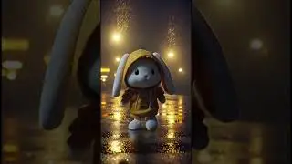 🐰 Rabbit in the Rain &mdash; Rainy Vibes: The Chill Rabbit #shorts
