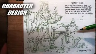 How To Draw Character Design Girl Plant Biker (Start To Finish) & BMX Watch 742